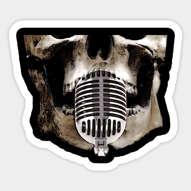 Podcast Forever Mask - Buffed Skull Sticker by Invasion of the Remake